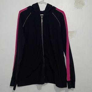 Size 18/20 Venezia Black and Pink Athletic Zipper Jacket